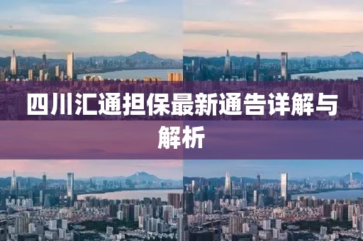 四川匯通擔(dān)保最新通告詳解與解析