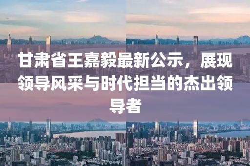 甘肅省王嘉毅最新公示，展現(xiàn)領(lǐng)導(dǎo)風(fēng)采與時(shí)代擔(dān)當(dāng)?shù)慕艹鲱I(lǐng)導(dǎo)者