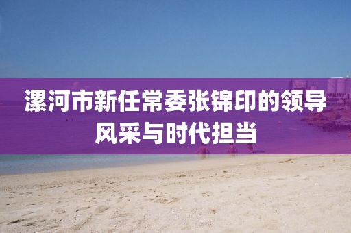 漯河市新任常委張錦印的領(lǐng)導(dǎo)風(fēng)采與時(shí)代擔(dān)當(dāng)