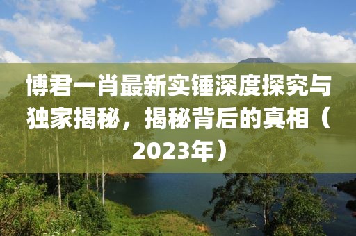 博君一肖最新實(shí)錘深度探究與獨(dú)家揭秘，揭秘背后的真相（2023年）