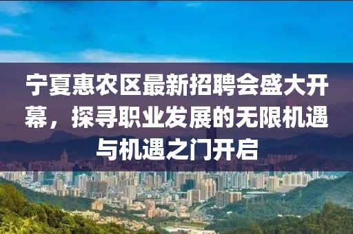 寧夏惠農(nóng)區(qū)最新招聘會盛大開幕，探尋職業(yè)發(fā)展的無限機(jī)遇與機(jī)遇之門開啟