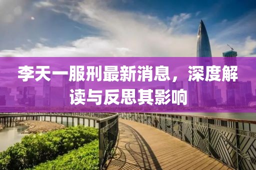 李天一服刑最新消息，深度解讀與反思其影響