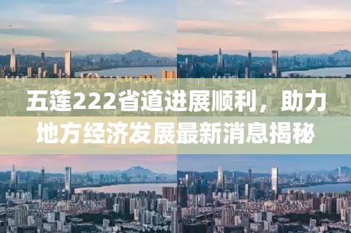 五蓮222省道進(jìn)展順利，助力地方經(jīng)濟(jì)發(fā)展最新消息揭秘