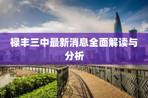 祿豐三中最新消息全面解讀與分析