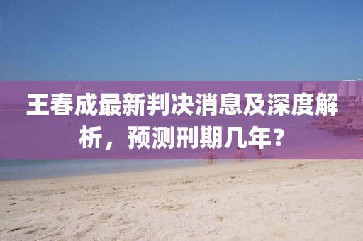 王春成最新判決消息及深度解析，預(yù)測刑期幾年？