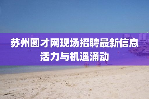 蘇州圓才網(wǎng)現(xiàn)場(chǎng)招聘最新信息活力與機(jī)遇涌動(dòng)
