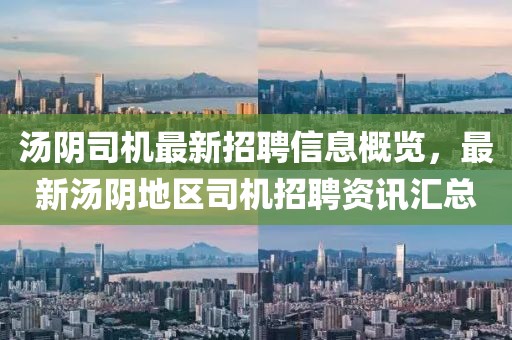 湯陰司機最新招聘信息概覽，最新湯陰地區(qū)司機招聘資訊匯總