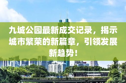 九城公園最新成交記錄，揭示城市繁榮的新篇章，引領(lǐng)發(fā)展新趨勢(shì)！